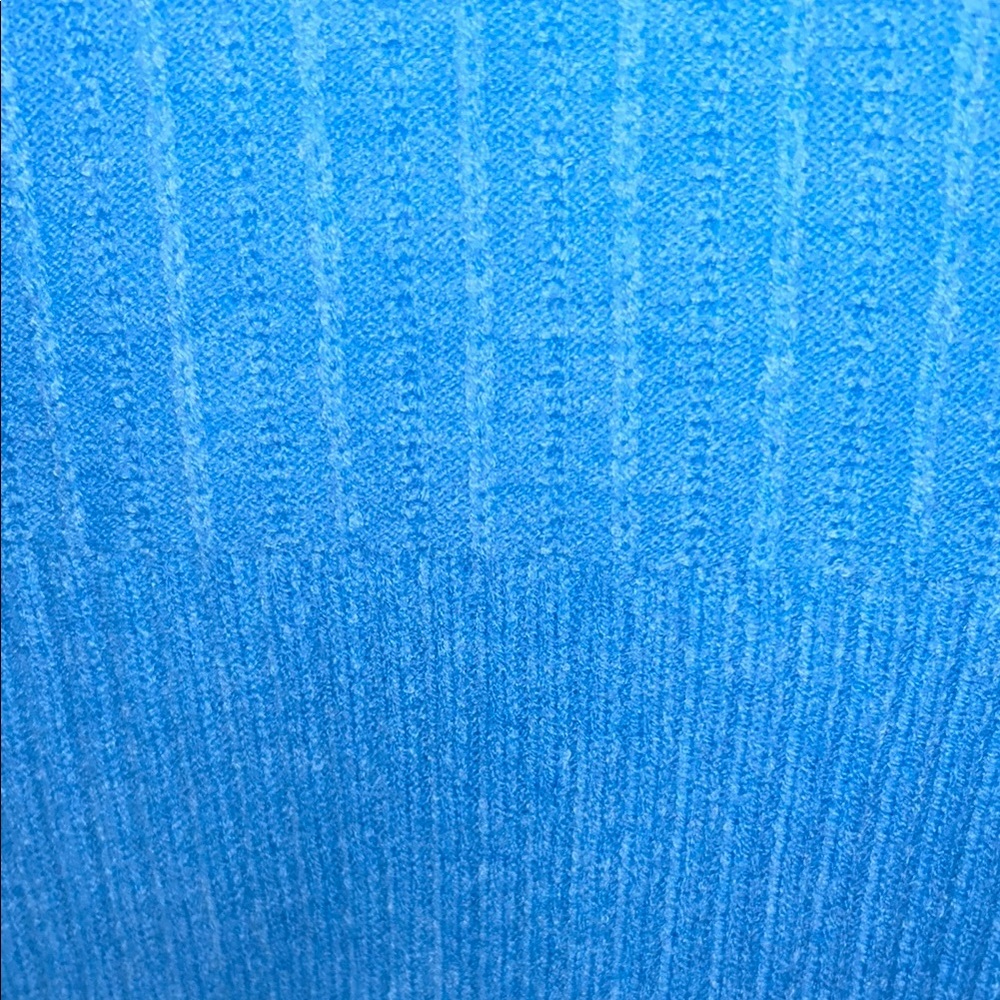 Blue Ribbed Women's Sweater - Picture 4 of 4